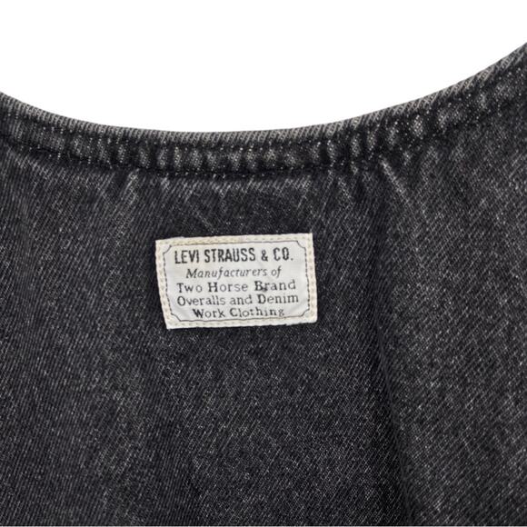 Levi’s Tuli front button closure denim mini dress scoop neck black/gray - Picture 8 of 9